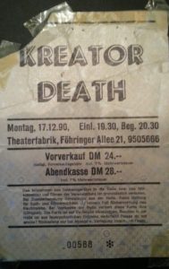 Kreator Death München, 1990
