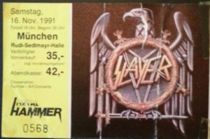 Slayer München 1991 Ticket