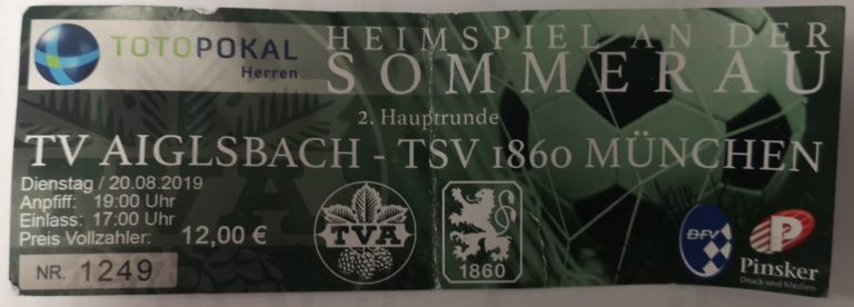 TV Aiglsbach – TSV 1860 München am 20.08.2019, 1:11
