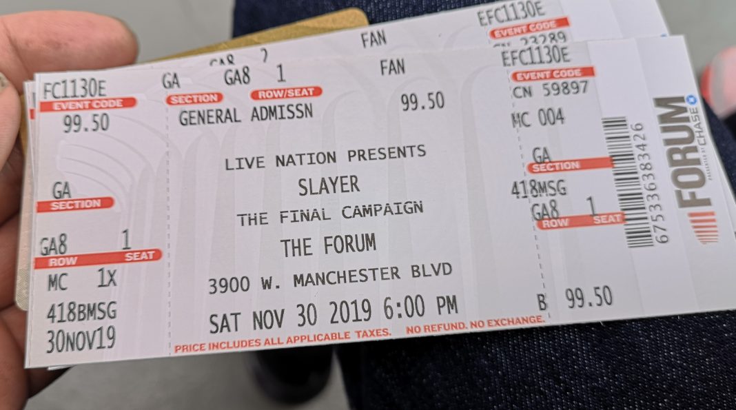 Slayer last concert tickets