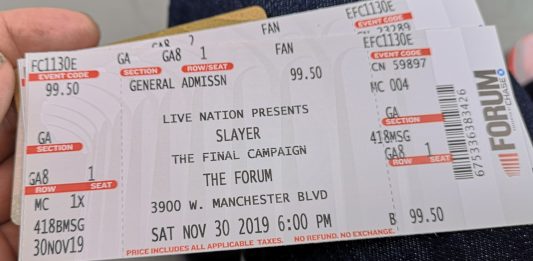 Slayer last concert tickets